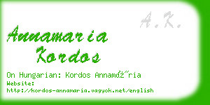 annamaria kordos business card